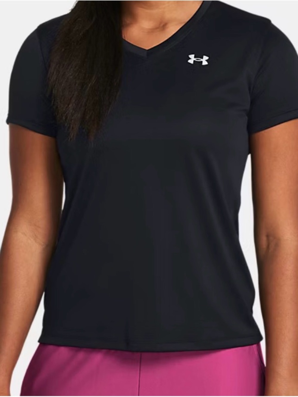 2 Under Armour Women’s Black V-Neck Tech Tee Size XL